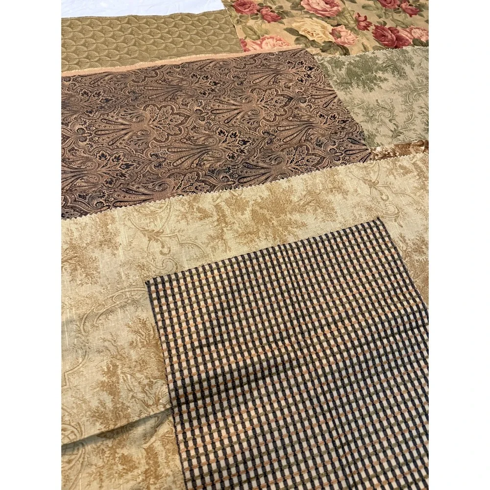 Lot of 7 shades of brown print designs‎ fabrics 25